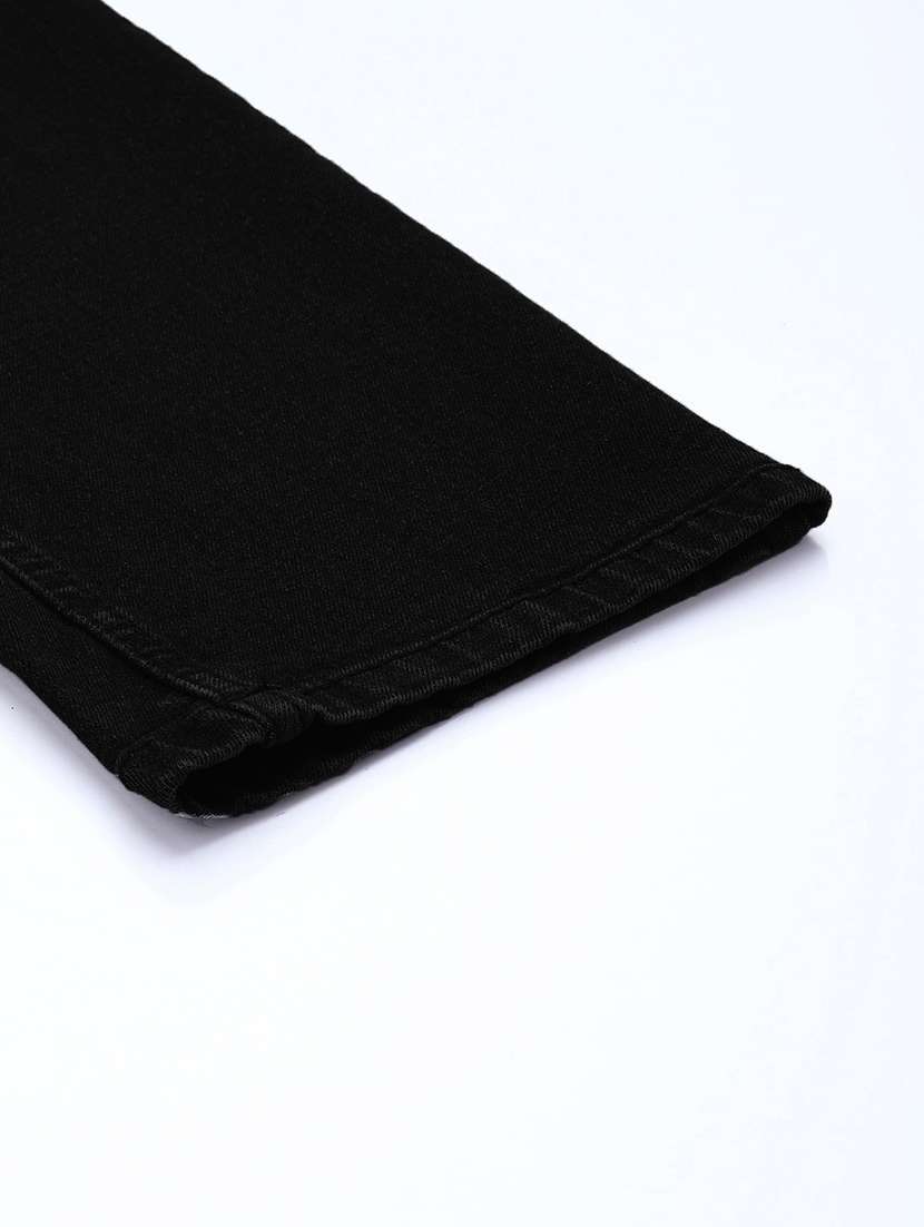 men black mid rise plain jeans - 21043851 - Standard Image - 6