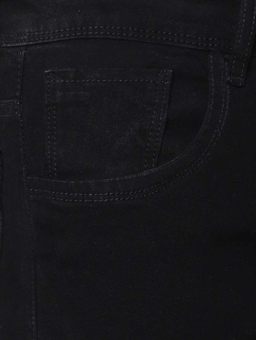 men black mid rise plain jeans - 21043870 - Standard Image - 4