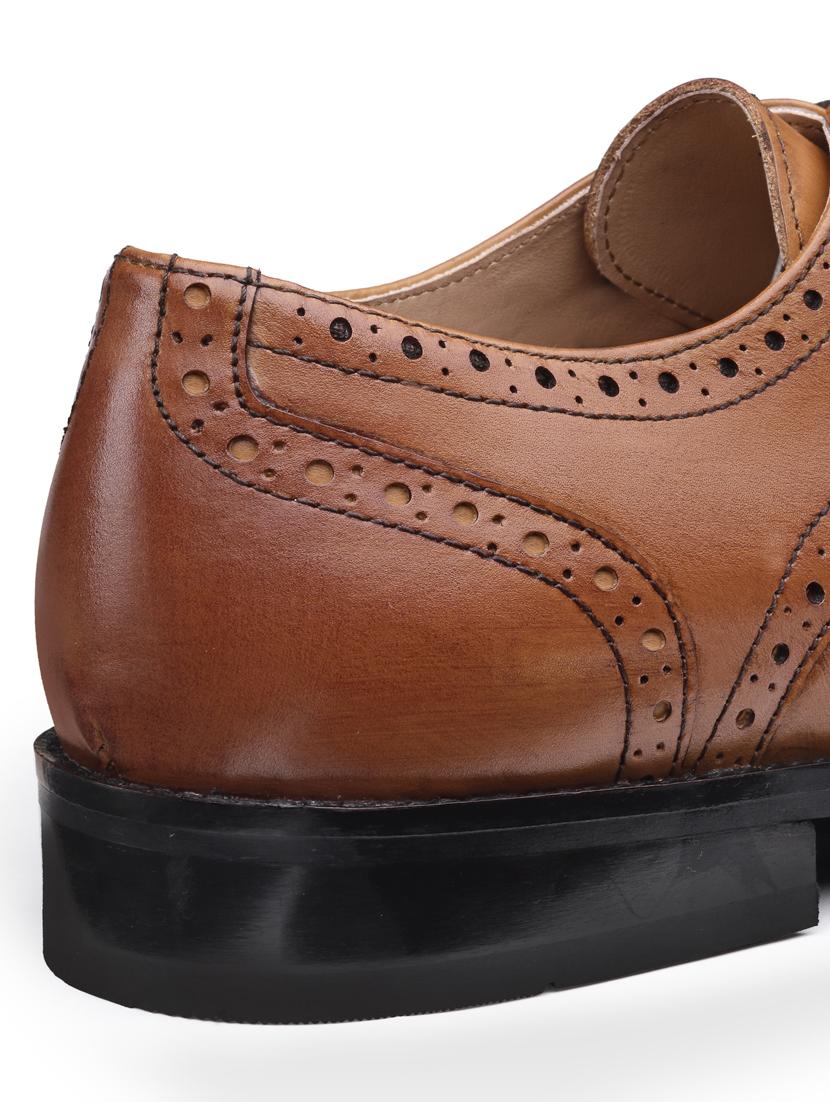 men tan solid slip on brouges - 21047969 - Standard Image - 4