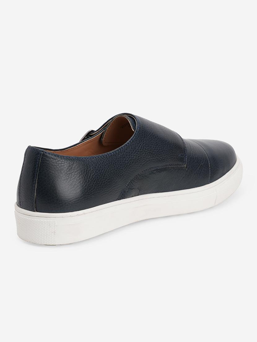 men navy blue solid casual shoes - 21047979 - Standard Image - 4