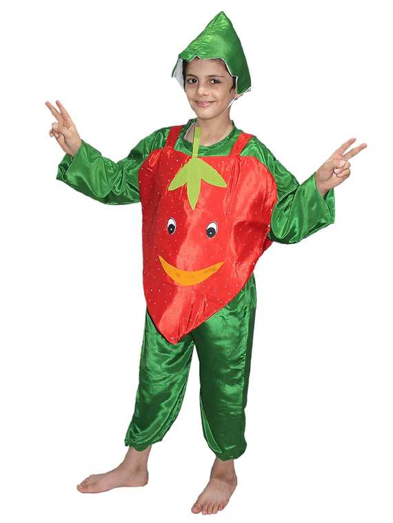 red polyester strawberry costume - 21048763 -  Standard Image - 1