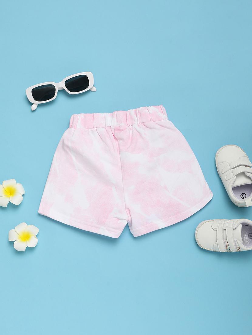 pink tie & dye cotton shorts - 21049483 - Standard Image - 1
