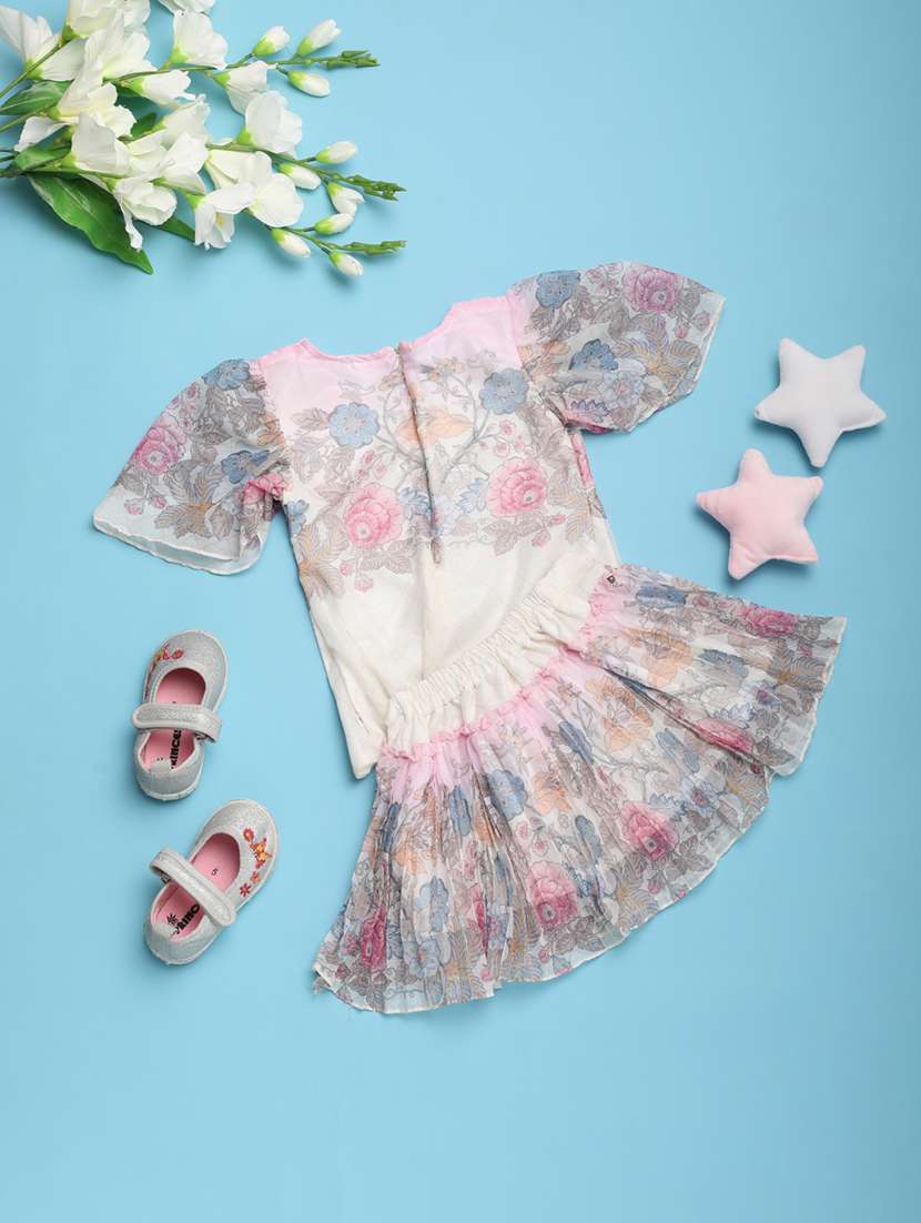 white printed cotton skirt & top set - 21049491 -  Standard Image - 1