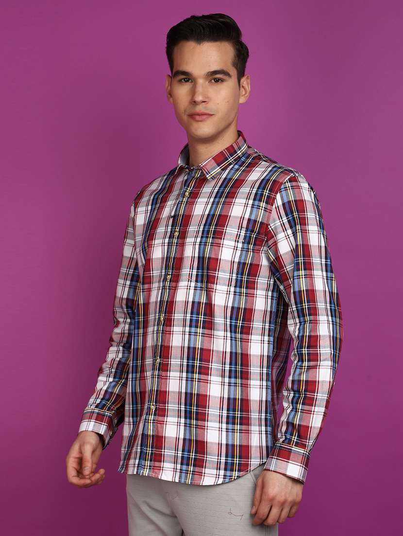 men checkered cotton casual shirt - 21049779 -  Standard Image - 1
