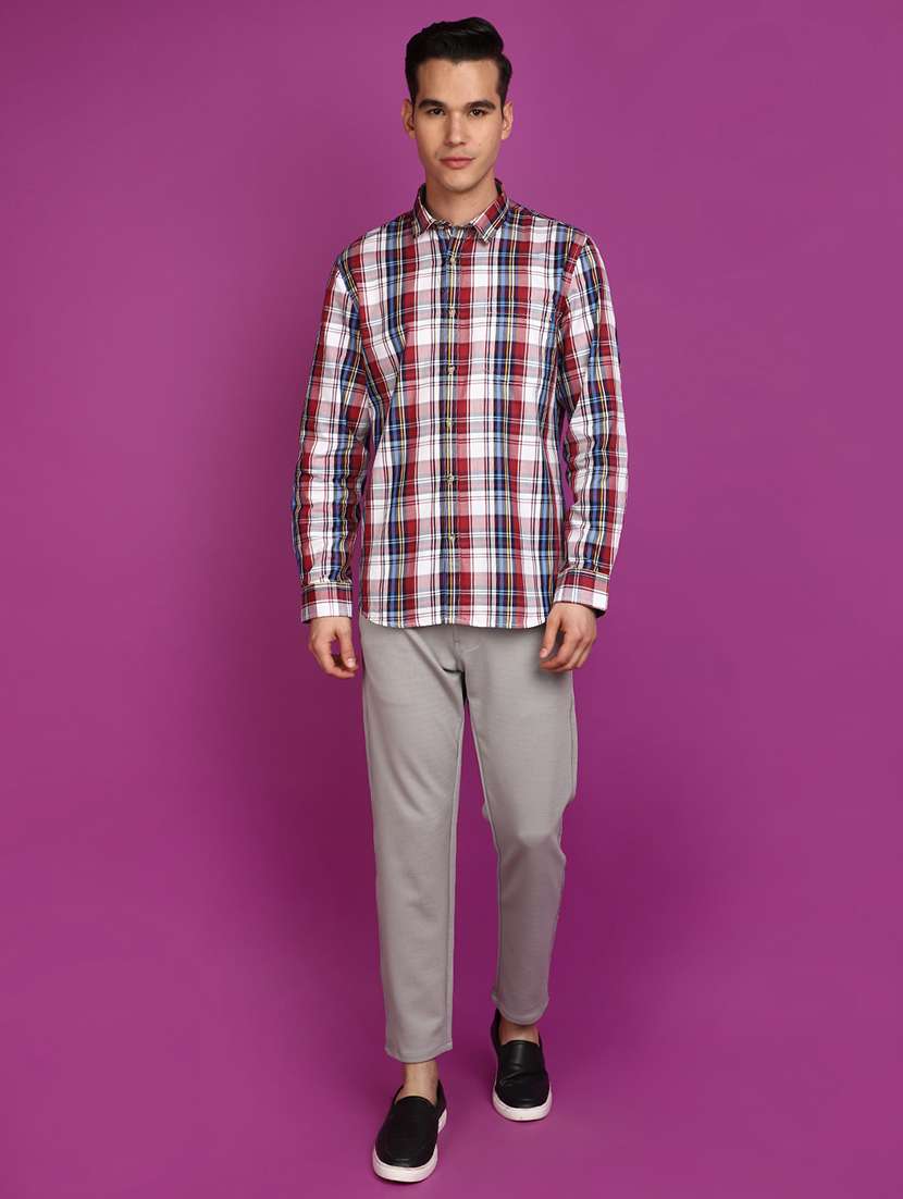 men checkered cotton casual shirt - 21049779 -  Standard Image - 4