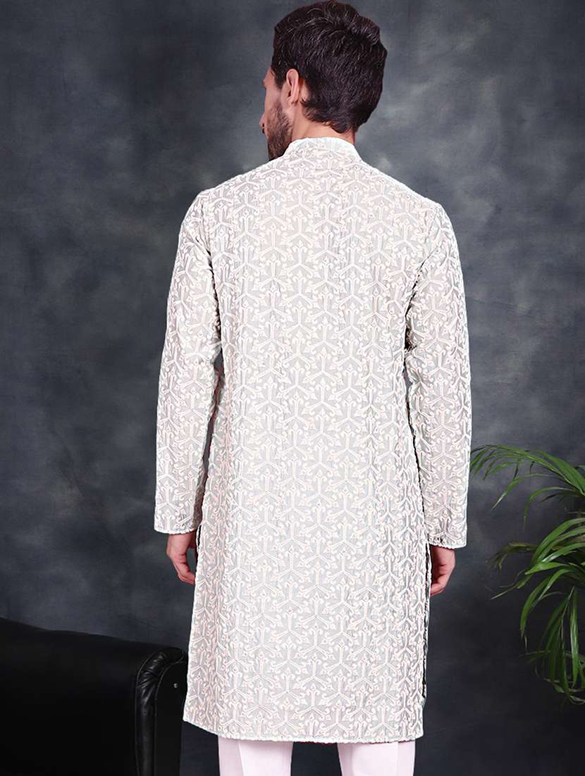 men embroidered long sleeve kurta - 21049922 -  Standard Image - 4