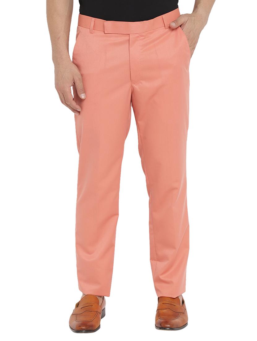 men mid rise solid flat front trousers formal trouser - 21049962 - Standard Image - 1