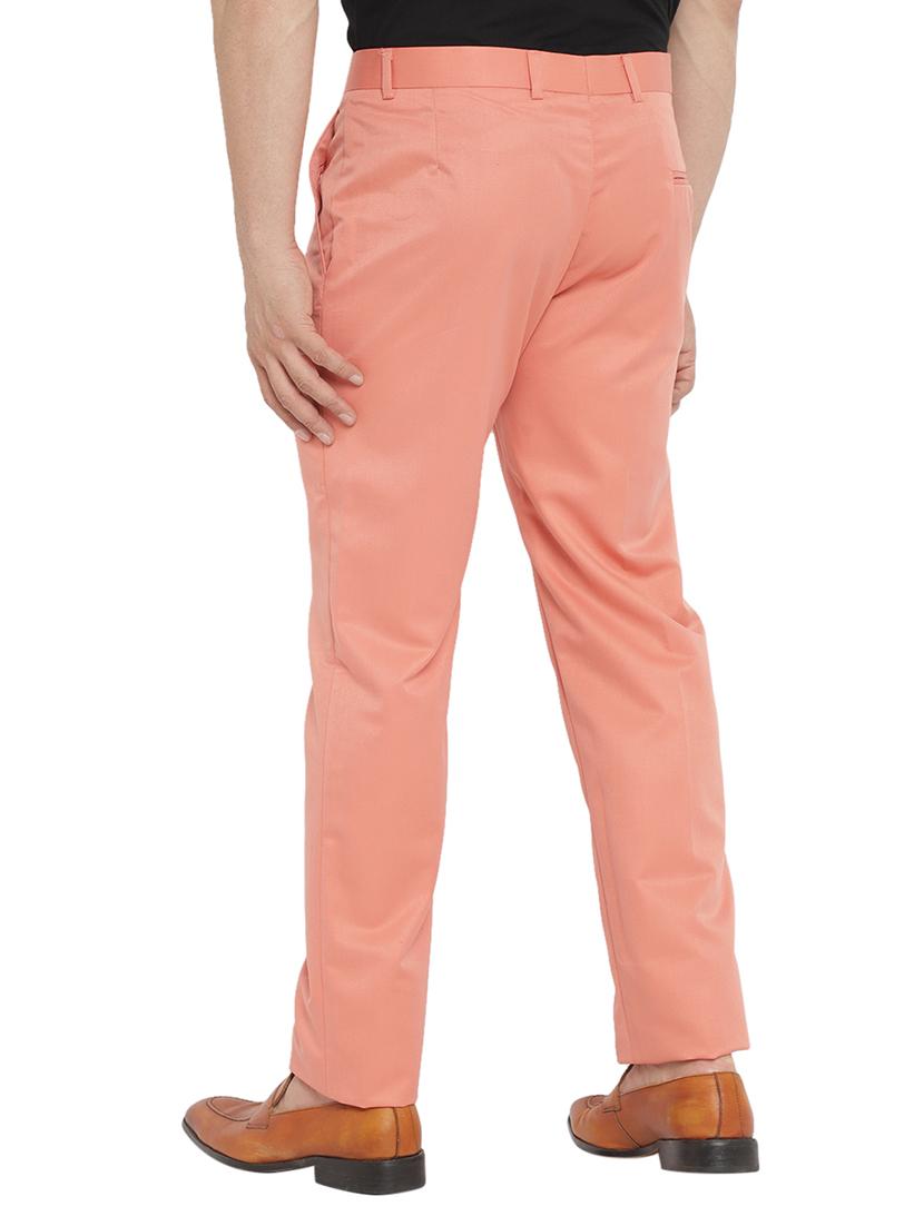 men mid rise solid flat front trousers formal trouser - 21049962 - Standard Image - 4