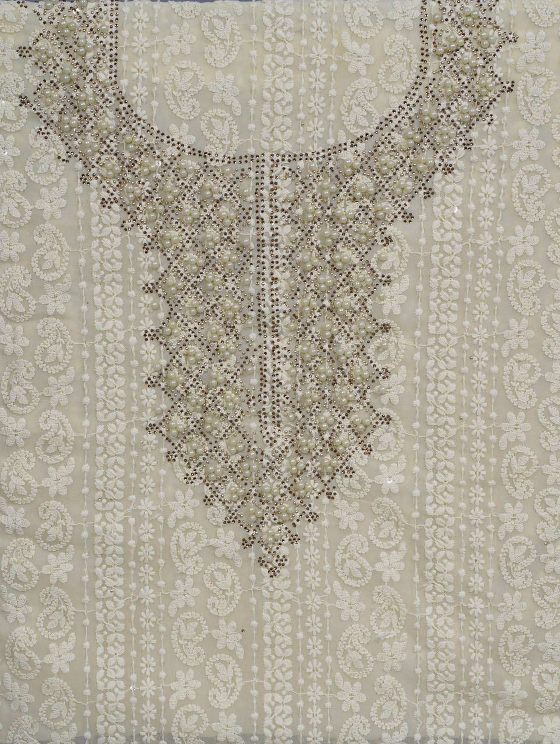 lemon sherbet embroidered unstitched suit set - 21050046 - Standard Image - 1