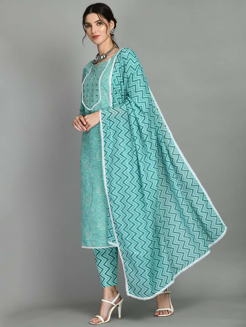 women three quarter sleeve suit set - 21050247 -  Standard Image - 1