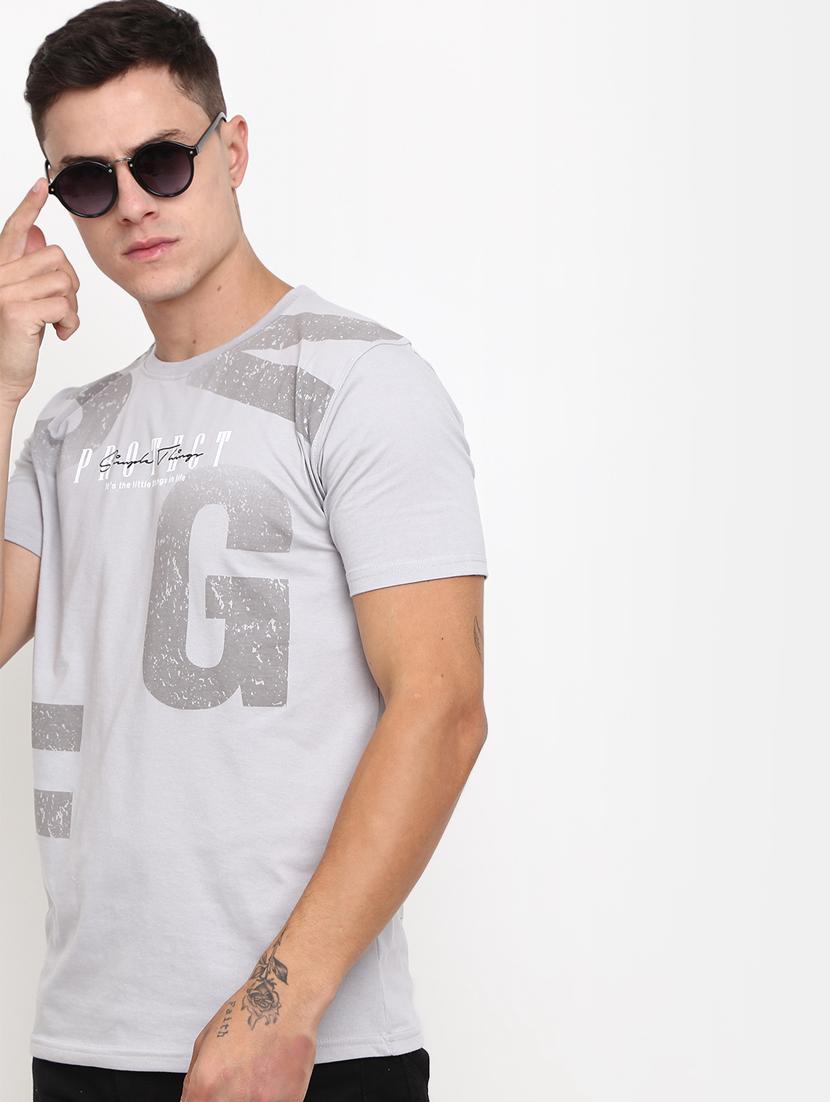 men front print round neck t-shirt - 21050896 - Standard Image - 1