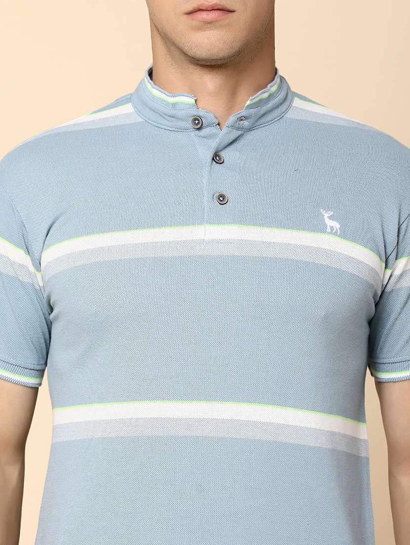 sky blue poly cotton pique tshirt - 21050954 -  Standard Image - 6