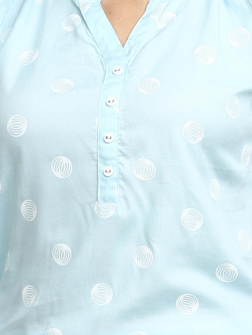 light blue rayon regular top - 21051432 - Standard Image - 4