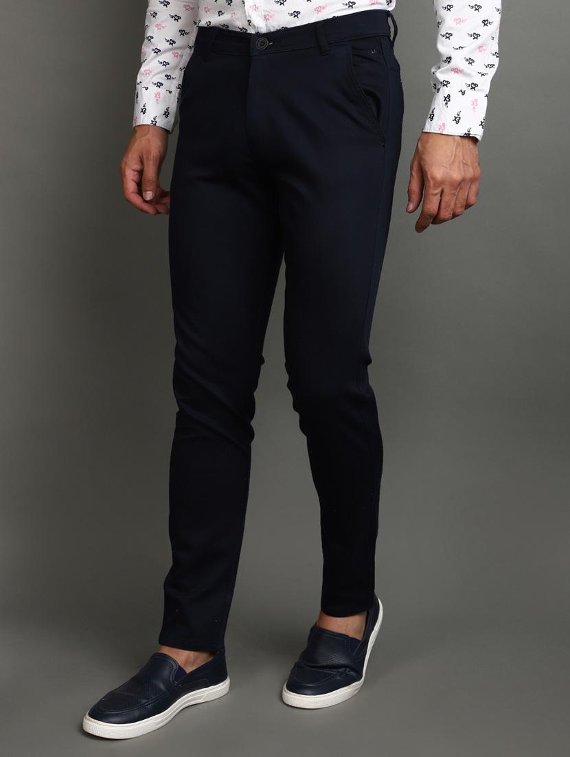 men solid flat front casual trouser - 21051624 - Standard Image - 1