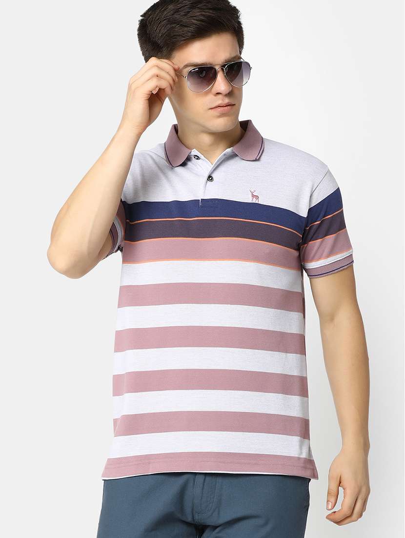 navy blue poly cotton pique tshirt - 21051694 -  Standard Image - 1