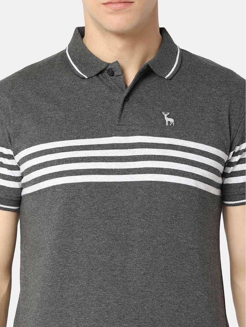 anthra melange poly cotton single jersey tshirt - 21051744 -  Standard Image - 6