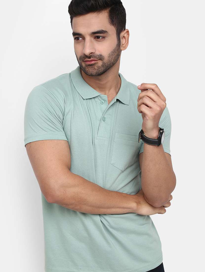 sea green poly cotton single jersey tshirt - 21051769 -  Standard Image - 1