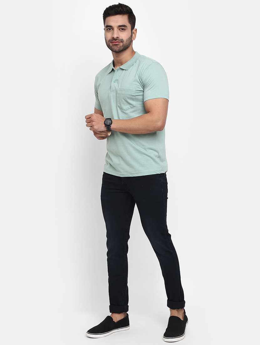 sea green poly cotton single jersey tshirt - 21051769 -  Standard Image - 4