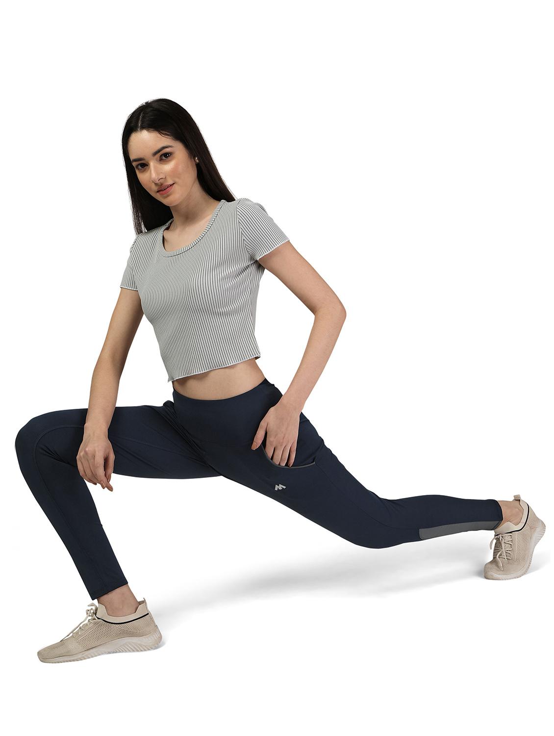 women solid high rise slim fit yoga pant - 21051834 - Standard Image - 4