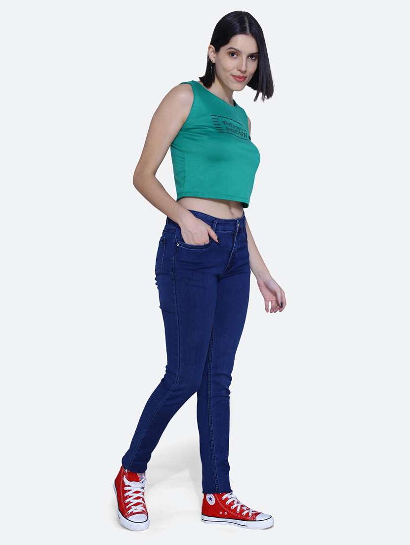 women mid rise plain jean - 21051912 - Standard Image - 4