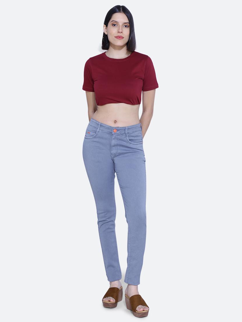 women mid rise plain jean - 21051953 - Standard Image - 4