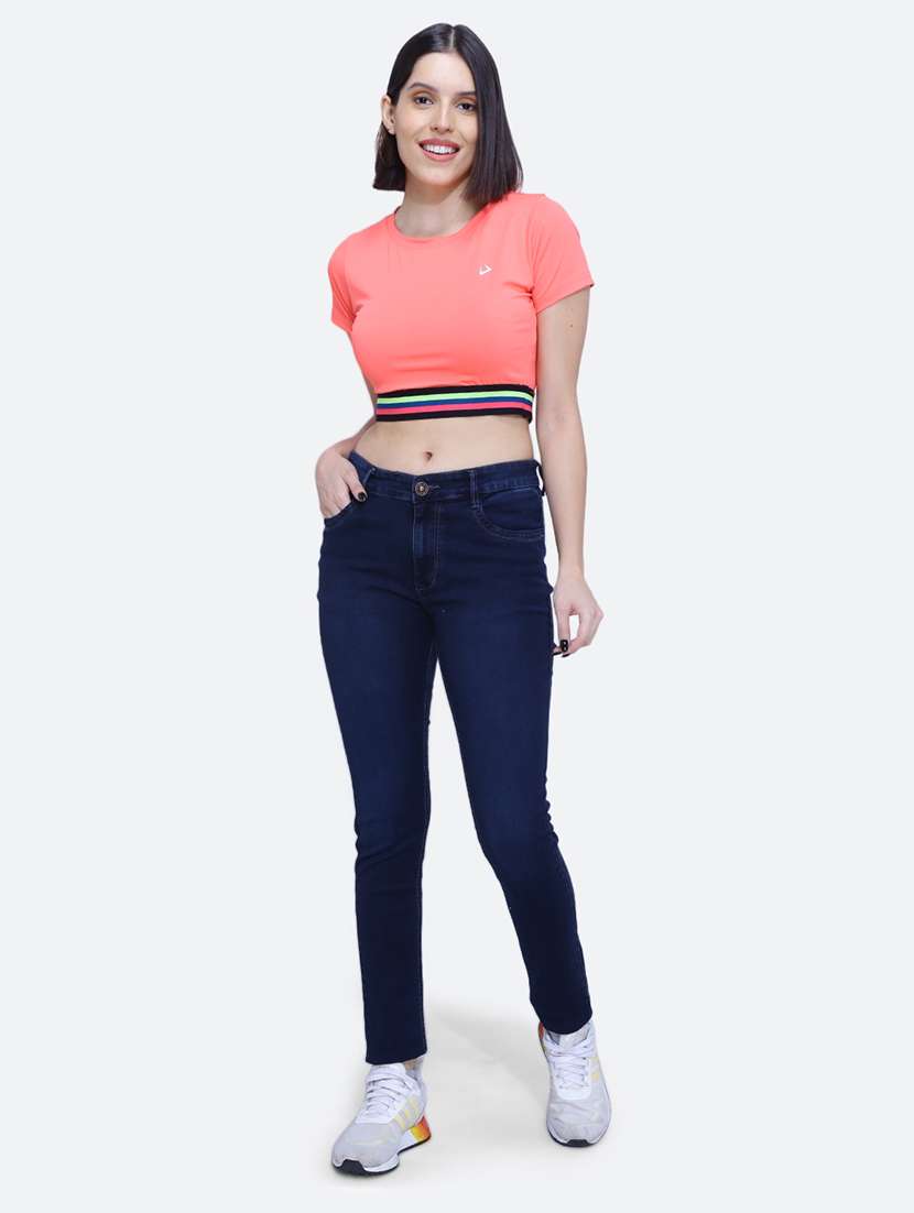 high rise plain jeans - 21052004 -  Standard Image - 4