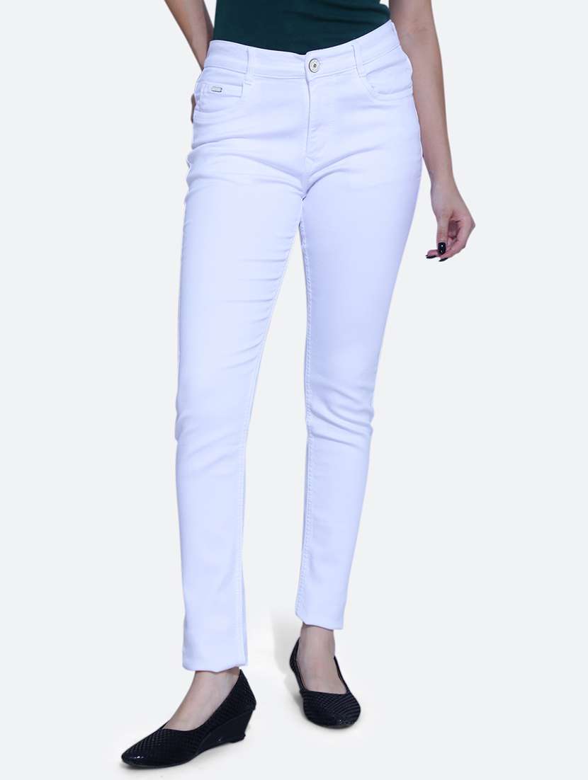 women high rise plain jean