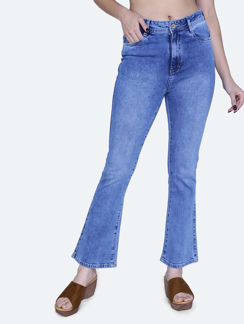 women high rise plain jean