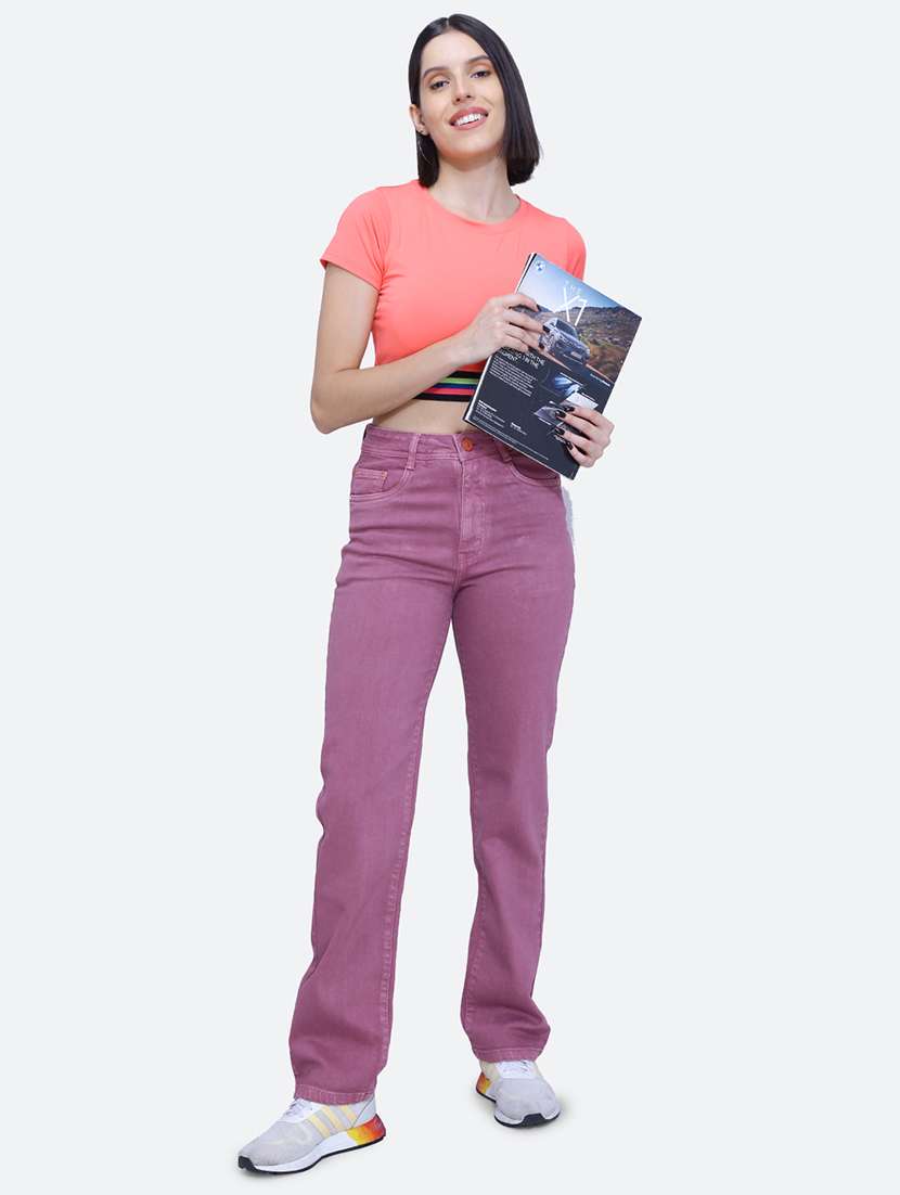 women high rise plain jean - 21052075 -  Standard Image - 4