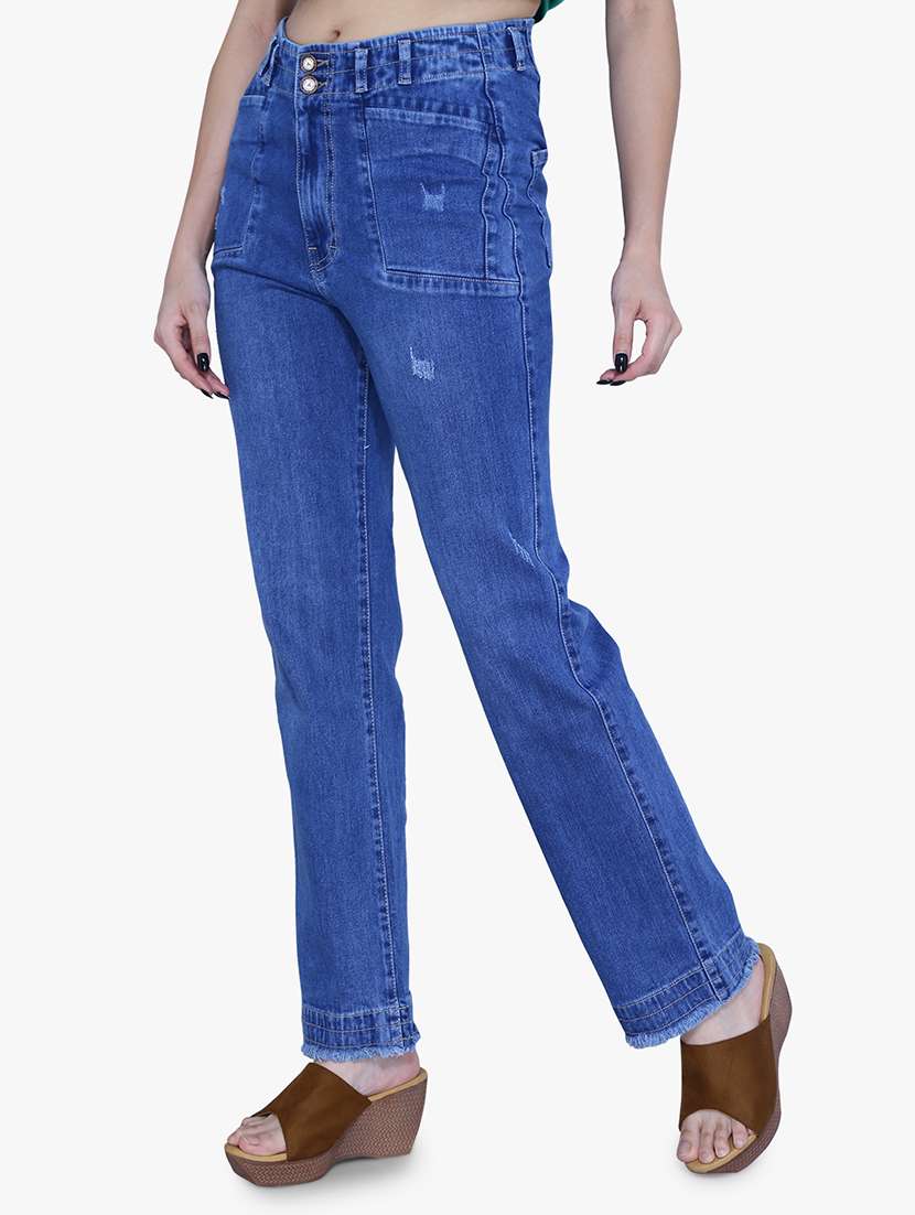 women high rise distressed jean - 21052103 -  Standard Image - 1