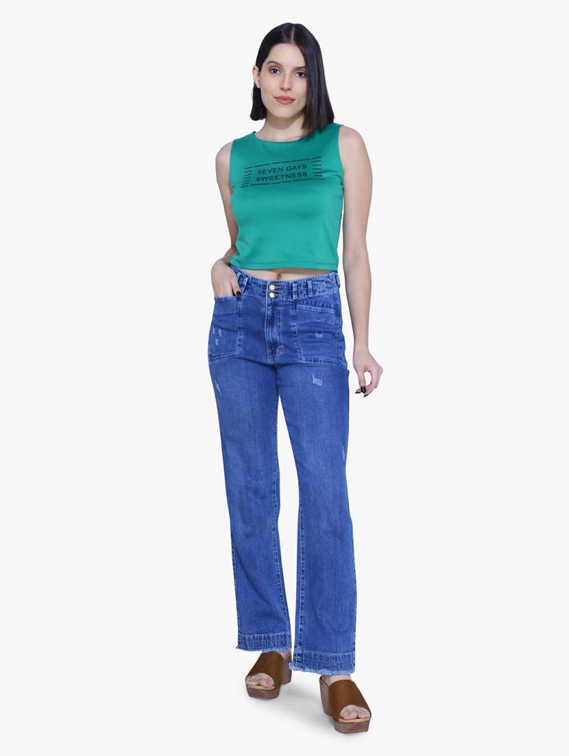 women high rise distressed jean - 21052103 - Standard Image - 4