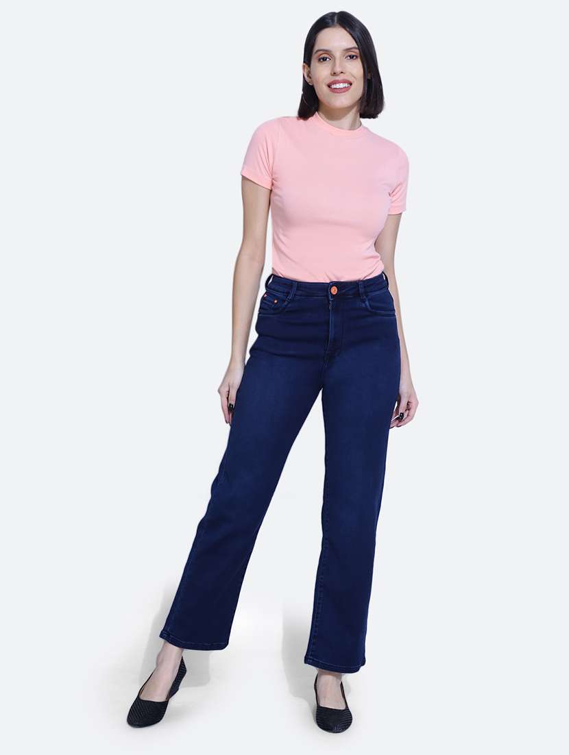 women high rise plain jean - 21052134 -  Standard Image - 4