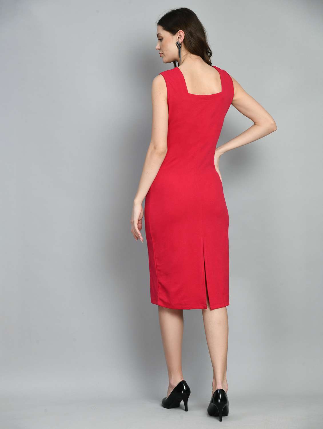 solid magenta sequins detailed bodycon dress - 21052778 -  Standard Image - 4