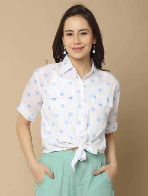 white cotton regular top - 21053512 - Standard Image - 0