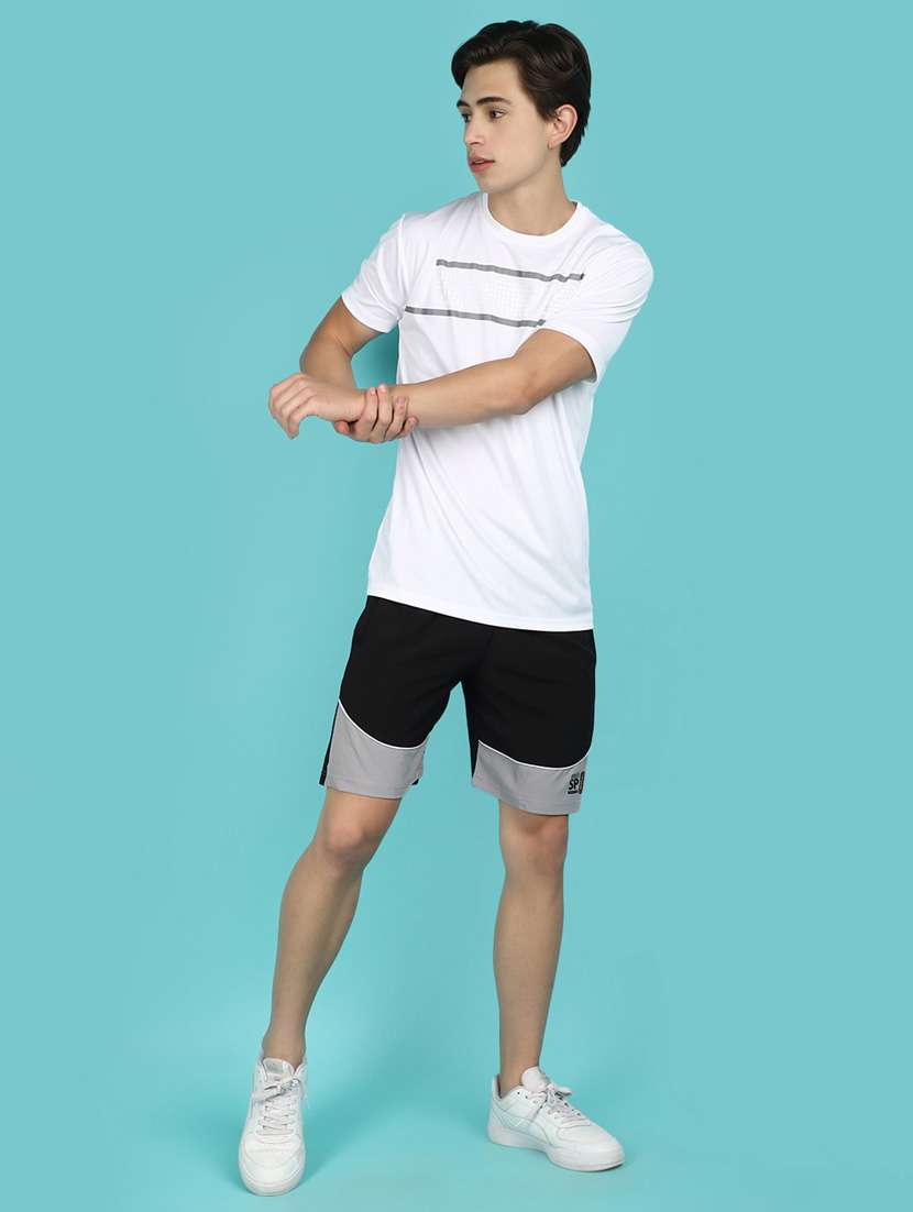 black color block cotton short - 21053717 -  Standard Image - 4