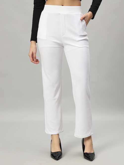 women solid color flat front trouser - 21054468 -  Standard Image - 0