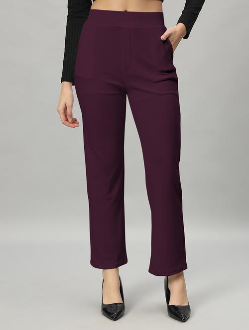 women solid color flat front trouser - 21054471 -  Standard Image - 0