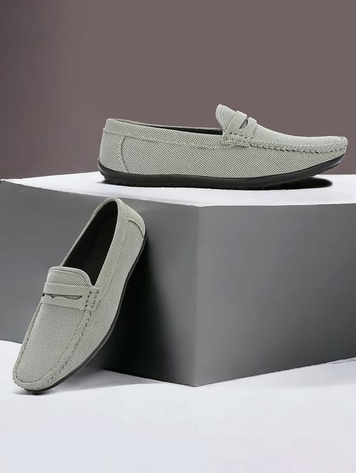 grey mesh & synthetic slip on loafers - 21054481 - Standard Image - 0