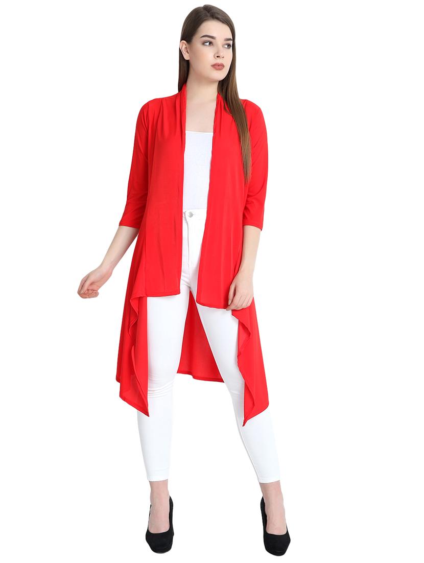 women solid asymmetric shrug - 21054488 - Standard Image - 1