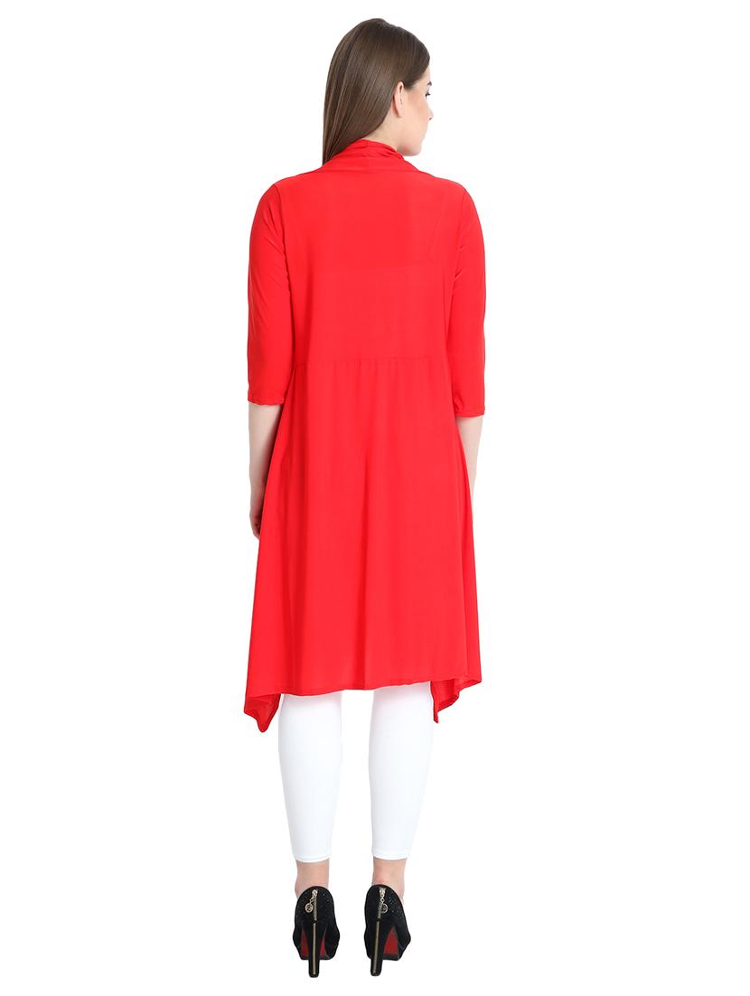 women solid asymmetric shrug - 21054488 - Standard Image - 4