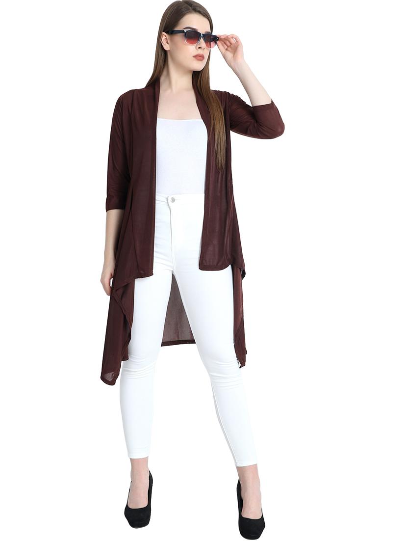 women solid asymmetric shrug - 21054491 - Standard Image - 1