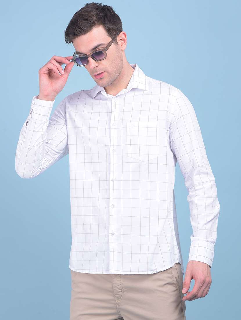 men long sleeved checkered casual shirt - 21054750 -  Standard Image - 1