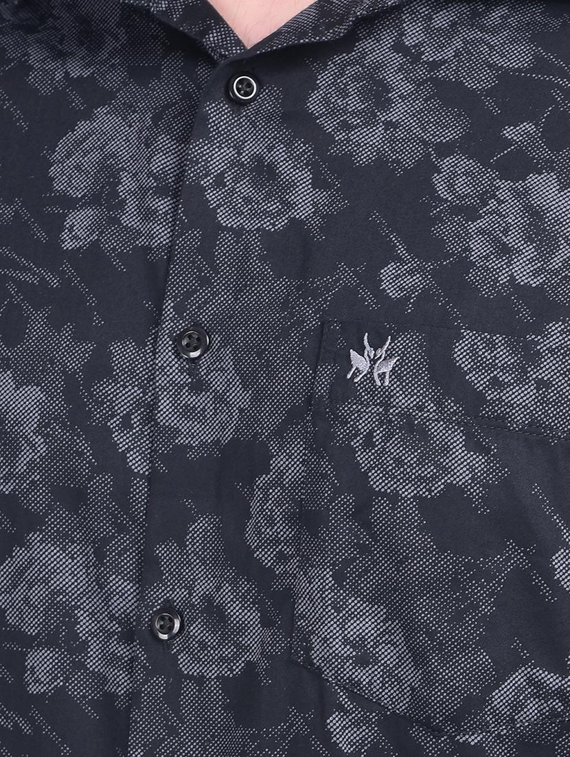 black floral print cotton casual shirt - 21054758 - Standard Image - 4