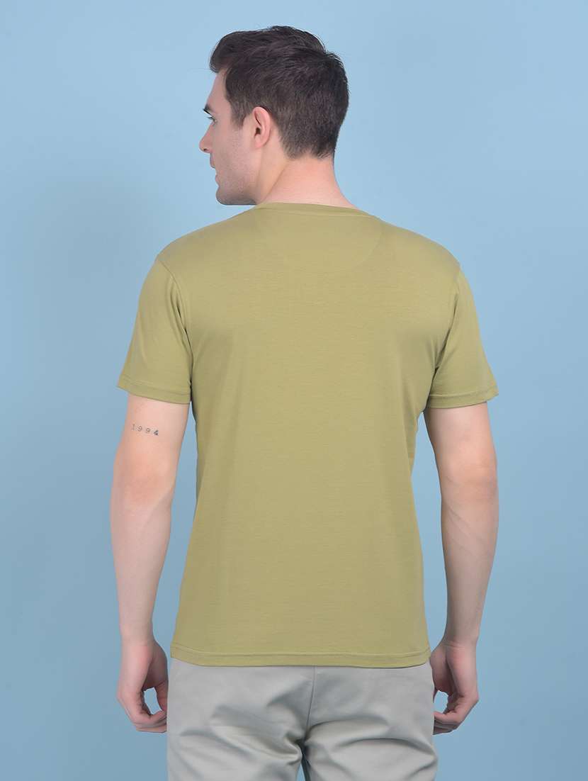 men round neck chest printed t-shirt - 21054822 -  Standard Image - 1