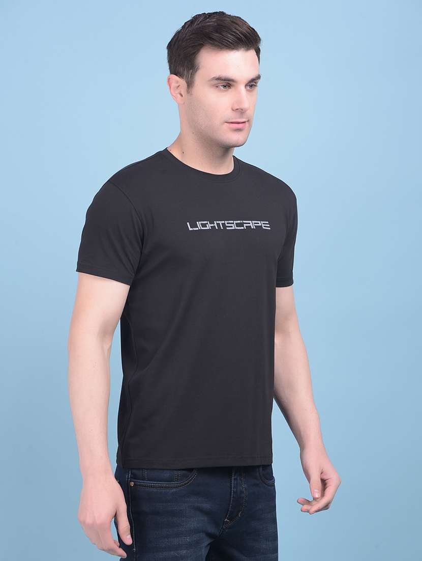 men round neck chest printed t-shirt - 21054823 -  Standard Image - 1