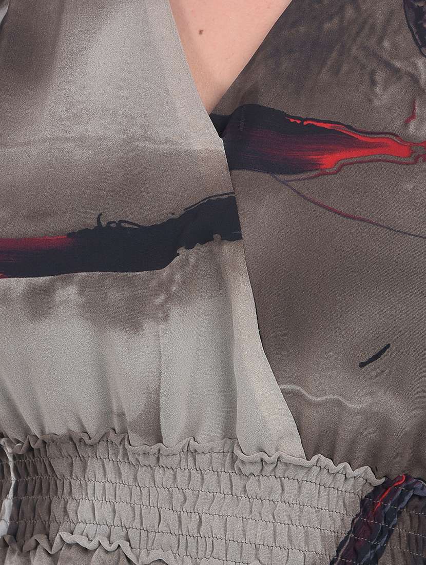 women brown printed fit & flare dress - 21054861 -  Standard Image - 4