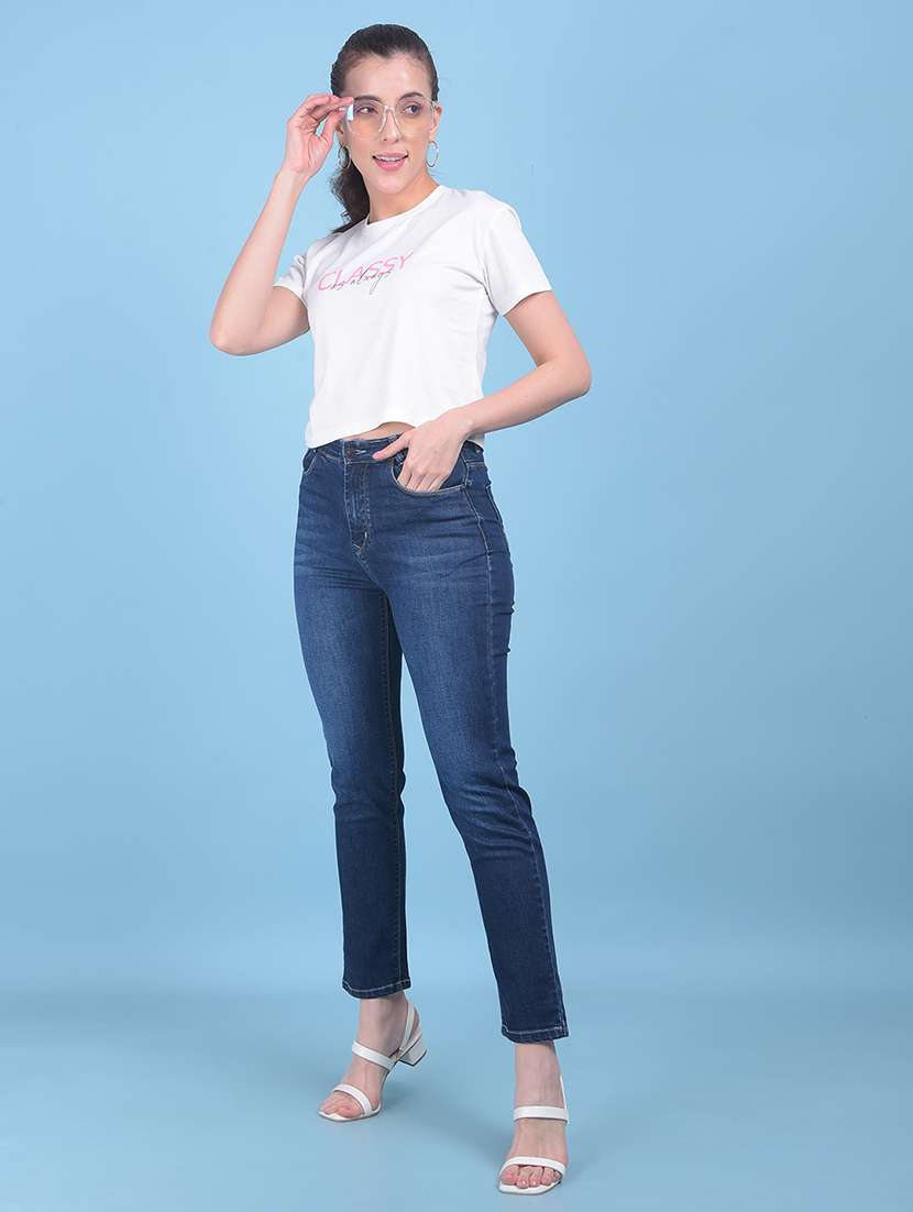 women mid rise washed denim jeans - 21054886 -  Standard Image - 4