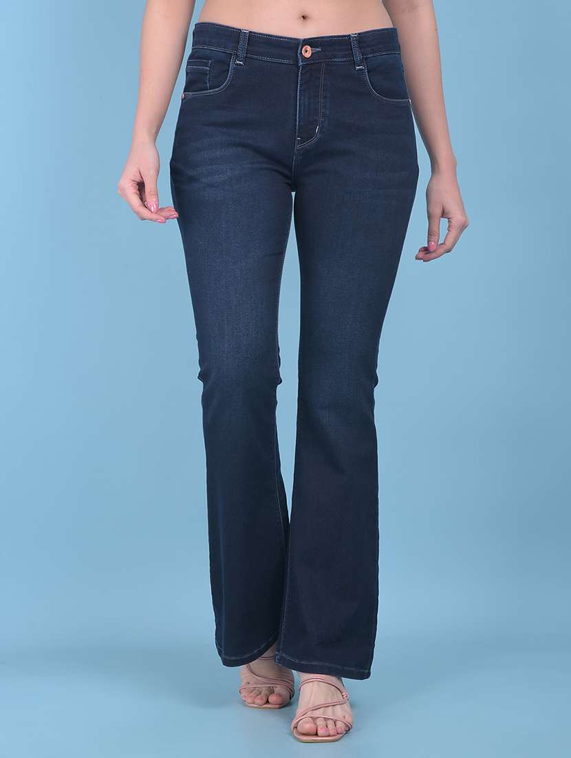 women solid mid rise plain jean