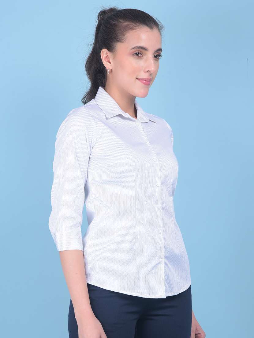 women white striped printed shirt - 21054921 -  Standard Image - 1