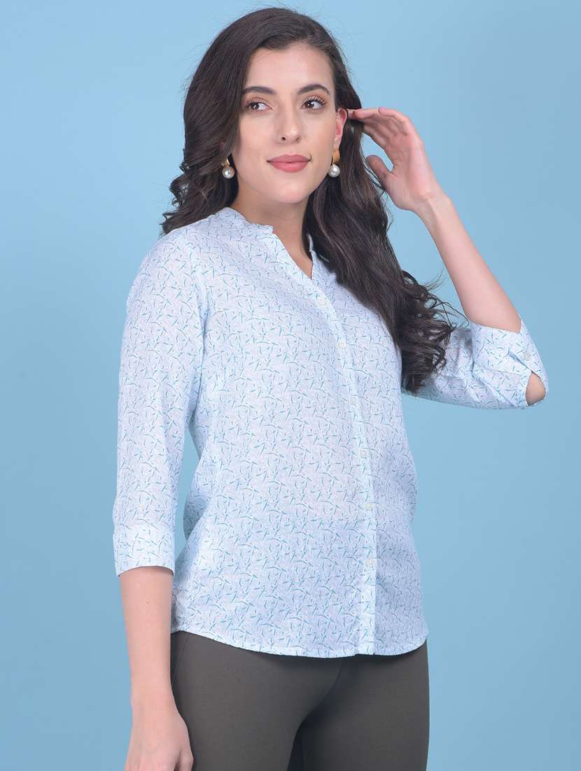 blue viscose regular shirt - 21054926 -  Standard Image - 1